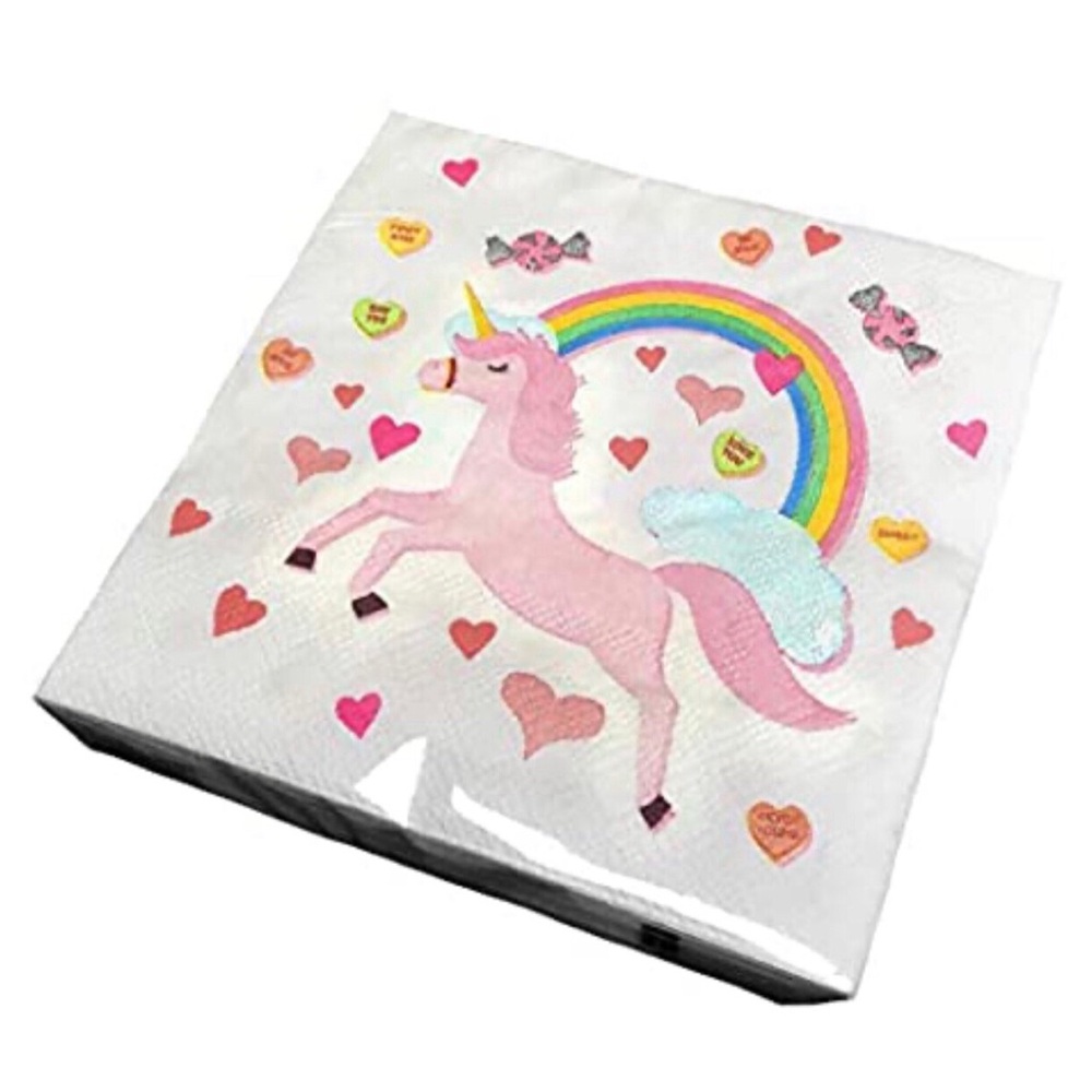 Molly & Rex Unicorn Treat Icons Cocktail Beverage Napkins (15922), 40 ct